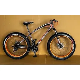 Appebrow Jaguar Fat Tyre Mountain Bike, 26-inch Wheels, Disc Brakes, Orange and Black-picture-11