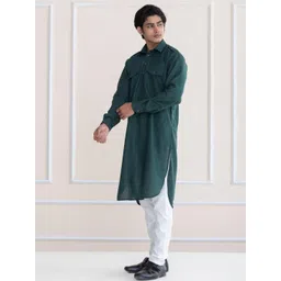 APPIX Men Green Cotton Blend Kurta Sets-picture-41