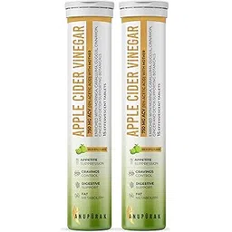 Apple Cider Vinegar Effervescent | 750mg ACV with Mother | Moringa, Cinnamon, Caralluma & Guggul | Cravings Control, Satiety Support, Digestion & Carb Metabolism Support | Green Apple Flavour | 30 Tablets (Pack of 2)-picture-21