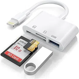 Apple MFi Certified SD Card Reader for iPhone, 3-in-1 Lightning to SD Card Reader, Memory Card Reader with USB Camera Adapter for iPhone 14 13 12 11 X XS XR 8 7 Plus, iPad, Plug and Play-image-33