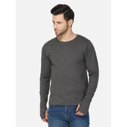 appulse Men Charcoal Solid Relaxed Fit T-shirt-image-39