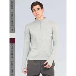 appulse Men Pack Of 2 High Neck Slim Fit Cotton T-shirt-image-23