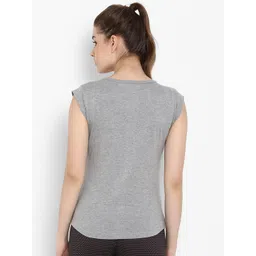 appulse Women Grey Melange Solid Round Neck T-shirt image 2