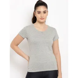 appulse Women Henley Neck Extended Sleeves Pockets Slim Fit T-shirt-picture-36