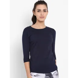 appulse Women Navy Blue Solid Round Neck T-shirt-picture-39