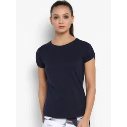 appulse Women Navy Blue Solid Round Neck T-shirt-picture-18