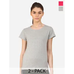 appulse Women Pack Of 2 Slim Fit Cotton T-shirts-picture-10