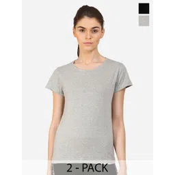 appulse Women Pack Of 2 Slim Fit Cotton T-shirts-picture-21