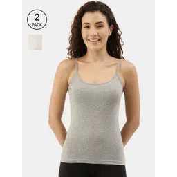appulse Women Pack Of 2 Solid Cotton Camisoles-picture-23