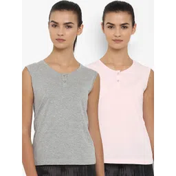 appulse Women Pack Of 2 Solid Henley Neck T-shirt-picture-20
