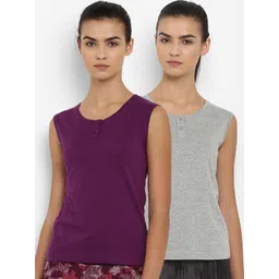 appulse Women Pack Of 2 Solid Henley Neck T-shirt-picture-15