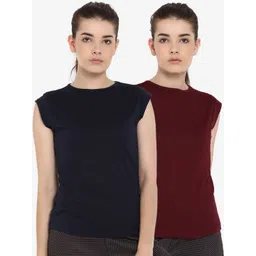 appulse Women Pack Of 2 Solid Round Neck T-shirt-picture-22