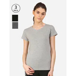 appulse Women Pack of 3 V-Neck Slim Fit Running T-shirt-picture-31