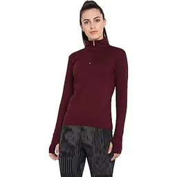ap'pulse Women's Long Sleeve Thumbopen 1/4 Zip Hi Neck Tshirt-picture-23