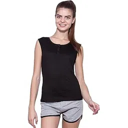 ap'pulse Women's Sleeveless Henley Tshirt-picture-48