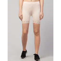 Apraa & Parma Women Beige Skinny Fit Cycling Sports Shorts with e-Dry Technology-picture-13