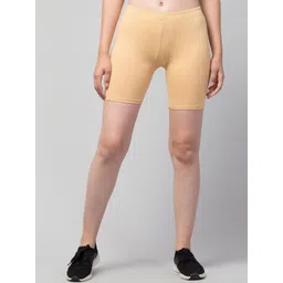 Apraa & Parma Women Beige Solid Cotton Skinny Fit Cycling Sports Shorts-picture-35