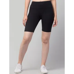 Apraa & Parma Women Black Skinny Fit High-Rise Cycling Sports Shorts-picture-39