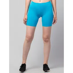 Apraa & Parma Women Blue Solid Cotton Skinny Fit Cycling Sports Shorts-picture-14
