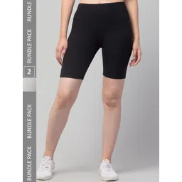 Apraa & Parma Women Pack of 2 Skinny Fit High-Rise Running Sports Shorts-picture-10