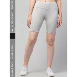 Apraa & Parma Women Pack of 2 Skinny Fit High-Rise Running Sports Shorts-picture-11