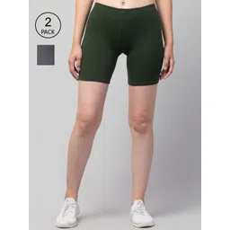 Apraa & Parma Women Pack Of 2 Slim Fit Cotton Cycling Shorts-picture-20