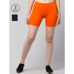 Apraa & Parma Women Pack Of 2 Slim Fit Cotton Cycling Shorts-picture-22