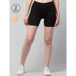 Apraa & Parma Women Pack of 2 Slim Fit Cycling Sports Shorts-picture-33