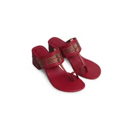 Aprajita Toor Leather Ethnic Block Heels Sandals-picture-34
