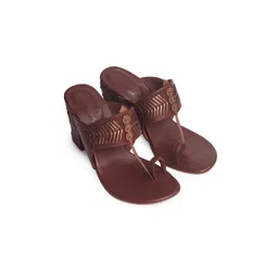 Aprajita Toor Leather Ethnic Block Heels Sandals-picture-36