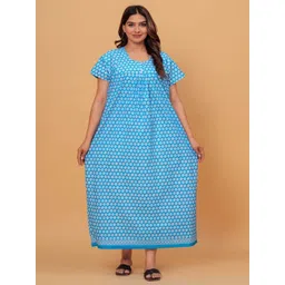 Apratim Women Floral Printed Maxi Nightdress-picture-19