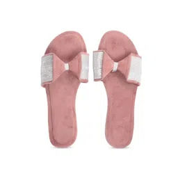 Apratim Women Peach-Coloured Embellished Party Open Toe Flats-picture-29