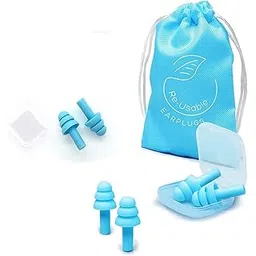 aprime adda Earplugs for Noise Cancelling, Earplugs For Swimmers & Bathing Ear Plugs for Sleeping & Studying Reusable Silicone Earplugs, Suitable For Adults And Kid's, With Care Case & Travel Bag (Blue, 3 Pair)-picture-28