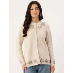 Apsley Beige Regular Fit Embroidered Cardigan-picture-47
