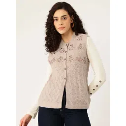 Apsley Beige Regular Fit Embroidered Cardigan-picture-42