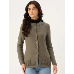 APSLEY Floral Self Design Embellished Cardigan-picture-10