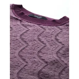 Apsley Mauve Regular Fit Self Pattern Sweater image 5