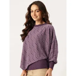 Apsley Mauve Regular Fit Self Pattern Sweater image 3