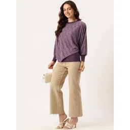 Apsley Mauve Regular Fit Self Pattern Sweater image 4