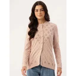 Apsley Peach Regular Fit Embroidered Cardigan-picture-46