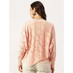 Apsley Peach Regular Fit Self Pattern Sweater image 2