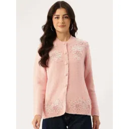 Apsley Pink Regular Fit Embroidered Cardigan-picture-20