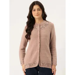 Apsley Pink Regular Fit Embroidered Cardigan-picture-21