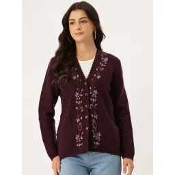 Apsley Plum Regular Fit Embroidered Cardigan-picture-38