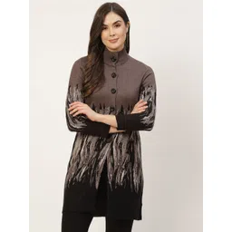 APSLEY Women Grey & Black Abstract Printed Cardigan-picture-13