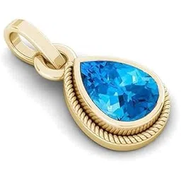 apsloose 10.25 Ratti 9.00 Ratti Blue Topaz Pendent Ashthadhatu For Men & Womenâ€¦ Silver-plated Topaz Metal Pendant-picture-49