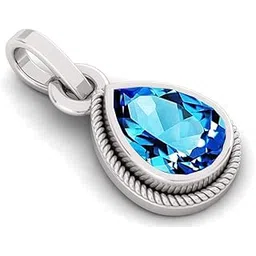 apsloose 10.25 Ratti Blue Topaz Pendent Ashthadhatu For Men & Womenâ€¦ Silver-plated Topaz Metal Pendant-picture-52