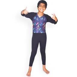 Aqua Holic Boy Printed V-Neck Long Sleeves Swimming Dress-picture-2