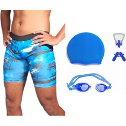 aqua holic Fashion Printed Men Swim-dress Light Blue Swimsuit-picture-36