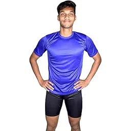 aqua holic Men Swimming Half T-Shirt & Short | Rash Guard Set-picture-18